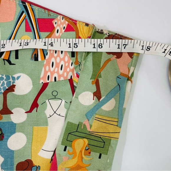 Neiman Marcus Mod Print Handbag with Bamboo Handles - Picture 7 of 10